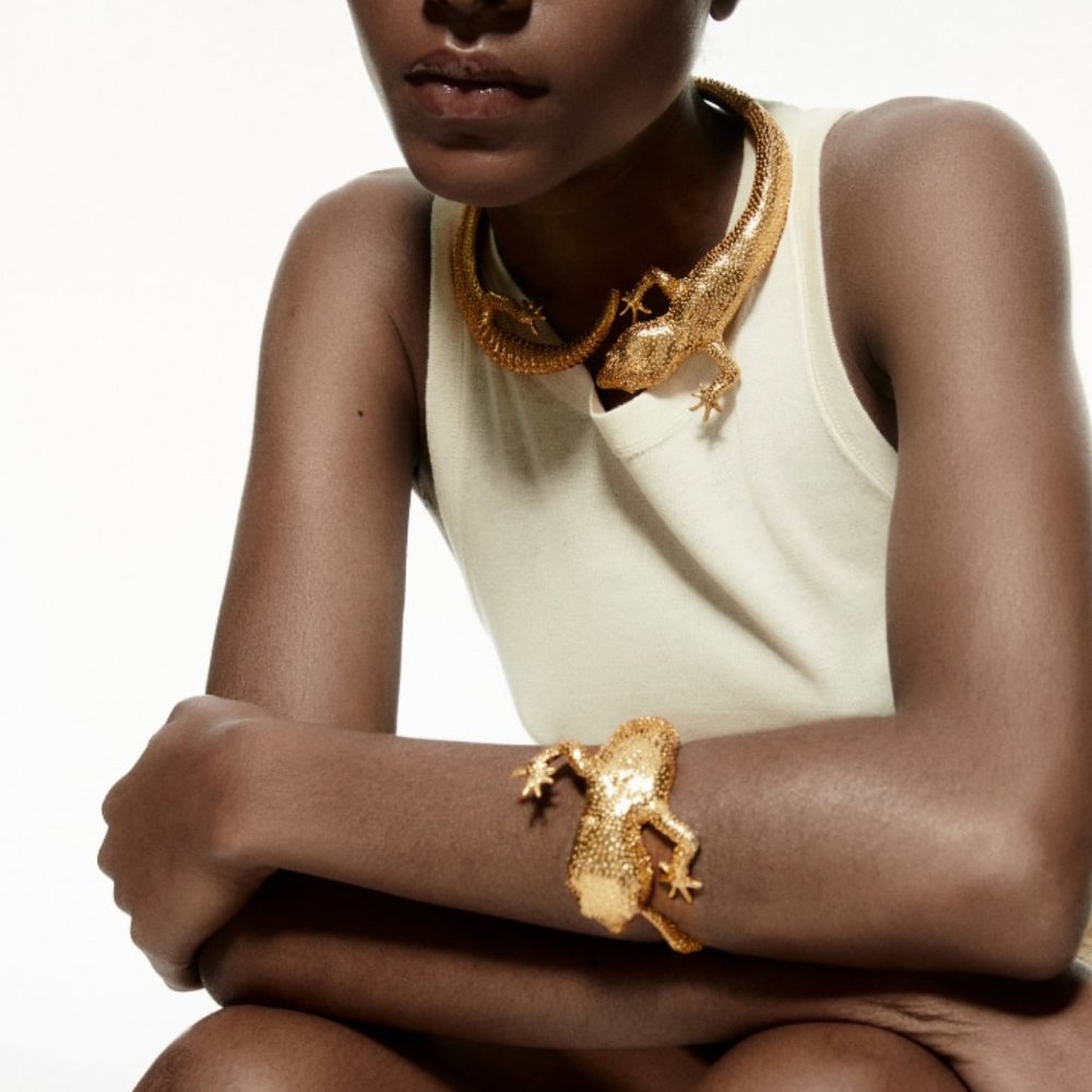 ZARA GOLD PLATED LIZARD BRACELET